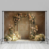 Aperturee - Aperturee White Wall Flower Spring Photography Studio Backdrop